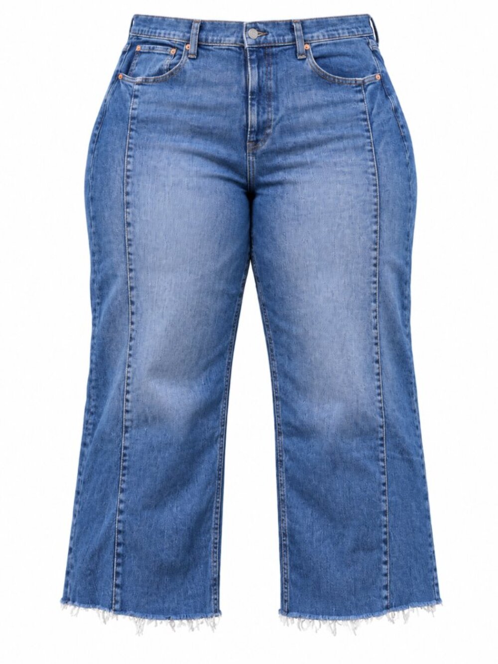 NWT Gap High Rise Stride Ankle Blue Wide Leg Raw Hem Jeans Plus Size 20 Regular